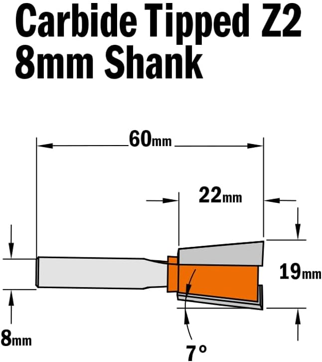 CMT orange Tools 918,190,11 Erdbeere Fugenentferner 7 Grad HW S 8 19 x 22 D