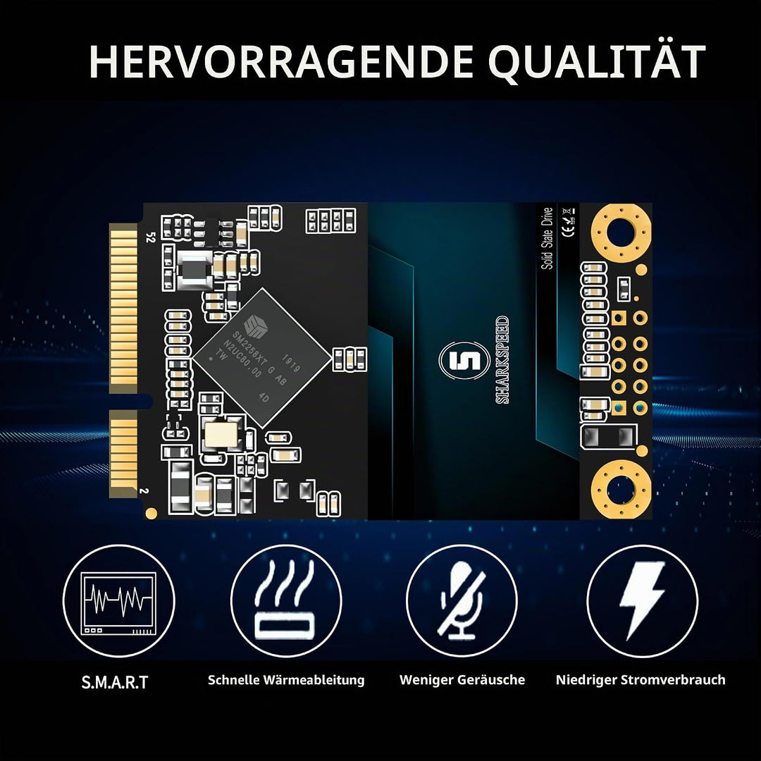mSATA SSD 64GB Mini SATA 3 (6Gb/s) TLC 3D NAND SSD Festplatte Interne Solid State Drive für Notebook