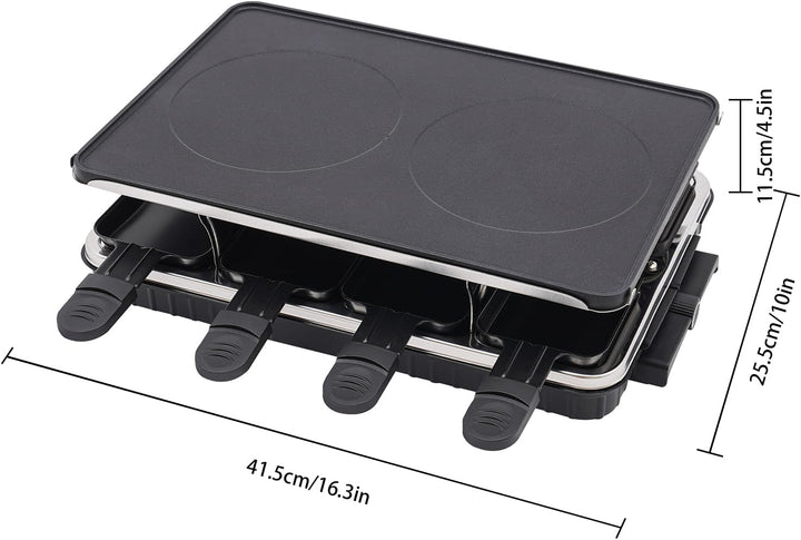 Raclette Grill Tischgrill Indoor Grill Koreanischer BBQ Grill 2 in 1 Elektrische Grillplatte Antihaf