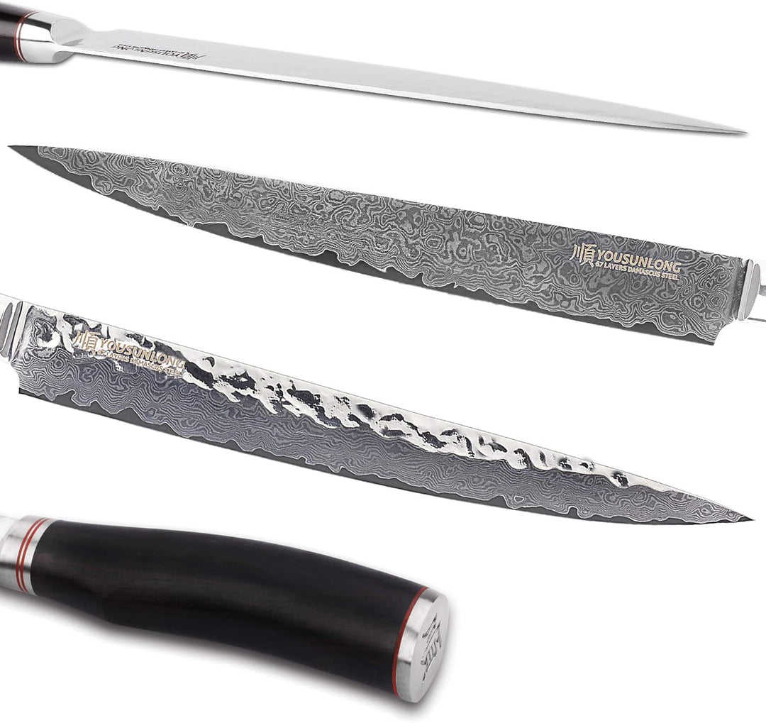 YOUSUNLONG Fleischmesser Filetiermesser Pro Sashimi-Messer 255mm - Rechtshänder - Japanischer VG10-D