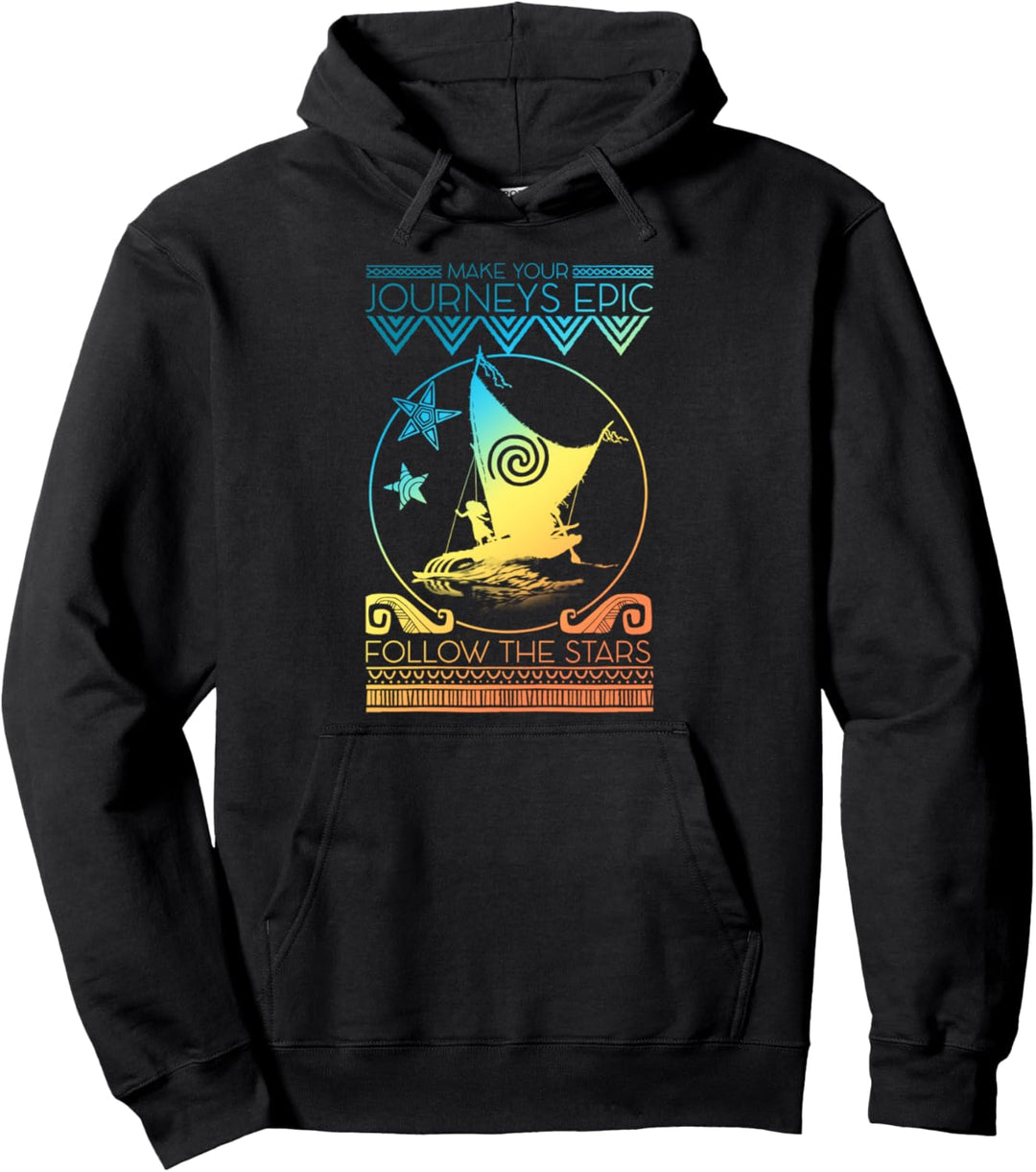Disney Moana Make Your Journeys Epic Follow The Stars Poster Pullover Hoodie