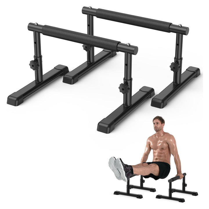 IMAYCC 2 in 1 Verstellbare Parallettes Handstand Barrenm,Push Up Bar Dip-Barren 19CM and 46CM Höhe,G