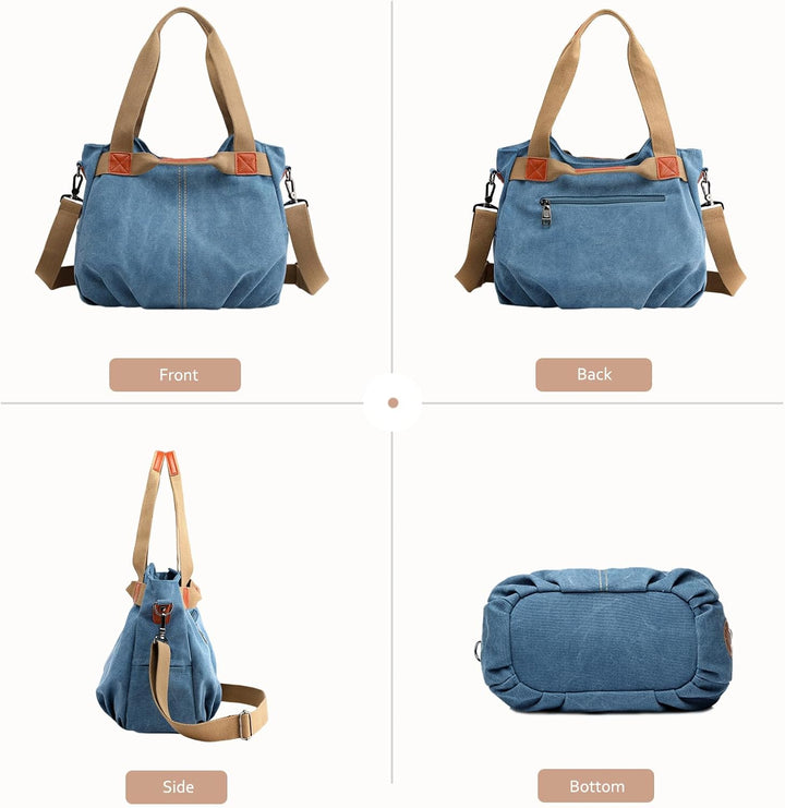 NICOLE &amp; DORIS Canvas Tasche Damen Tragetaschen für Damen Schultertaschen Umhängetasche Leinwand Han