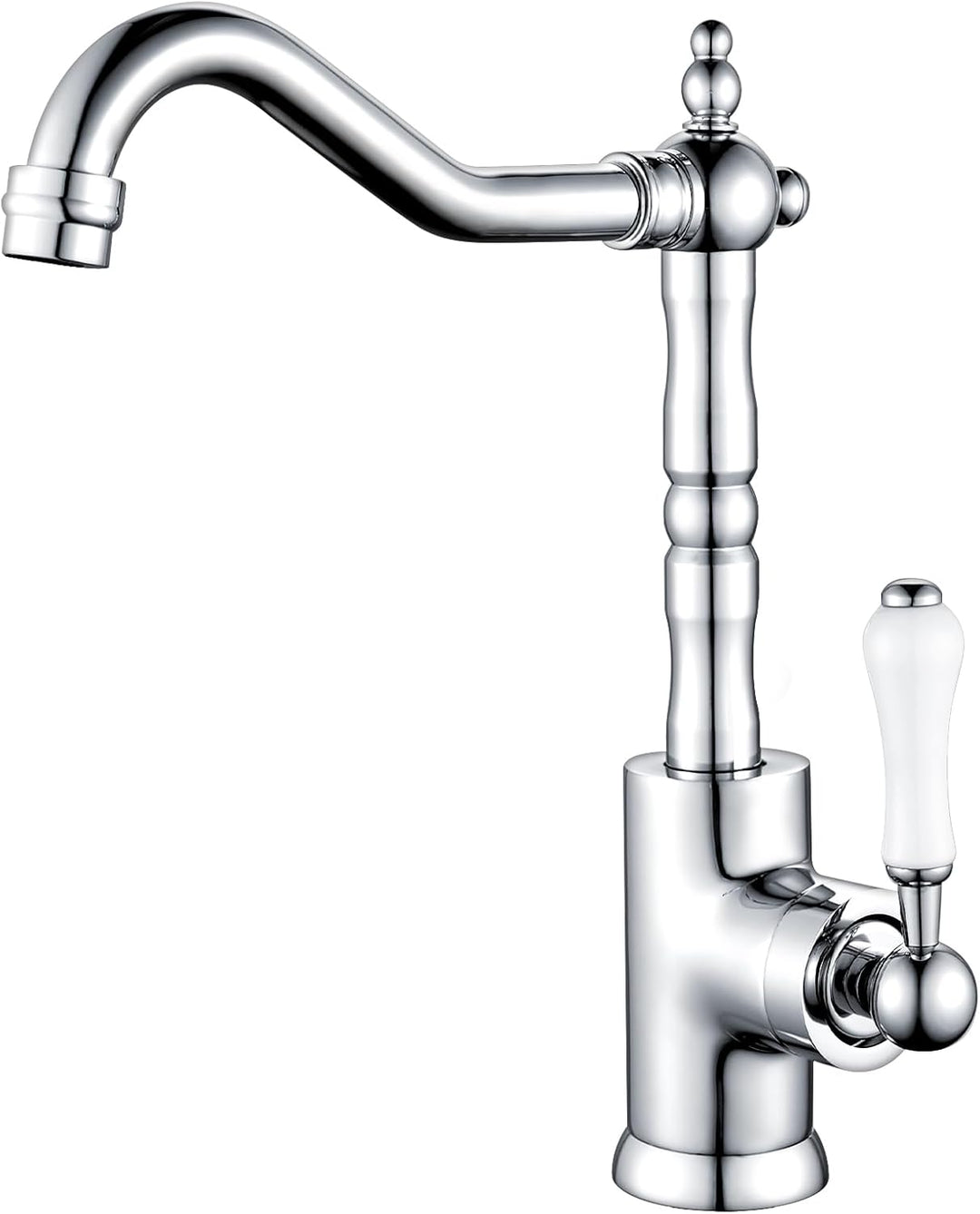 Wasserhahn Küche Retro, Küchenarmatur 360° Drehbar, Mischbatterie mit Einhebelmischer für Bad/Küche,