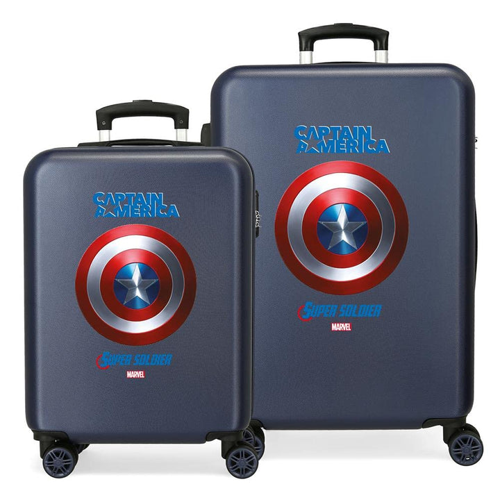 Marvel Avengers Sky Avengers Kofferset Blau 55/68 cms Hartschalen ABS Kombinationsschloss 104L 4 Dop