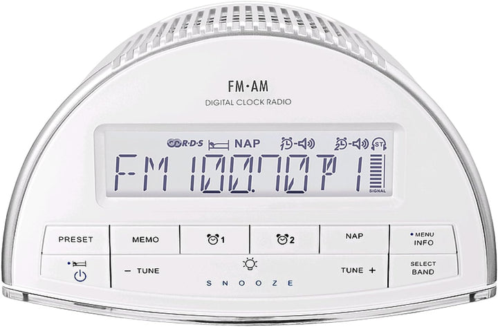 Sangean RCR9WEISS RCR-9 Digital Uhrenradio (DSP Tuner, LCD-Display, AM/FM-stereo) weiss