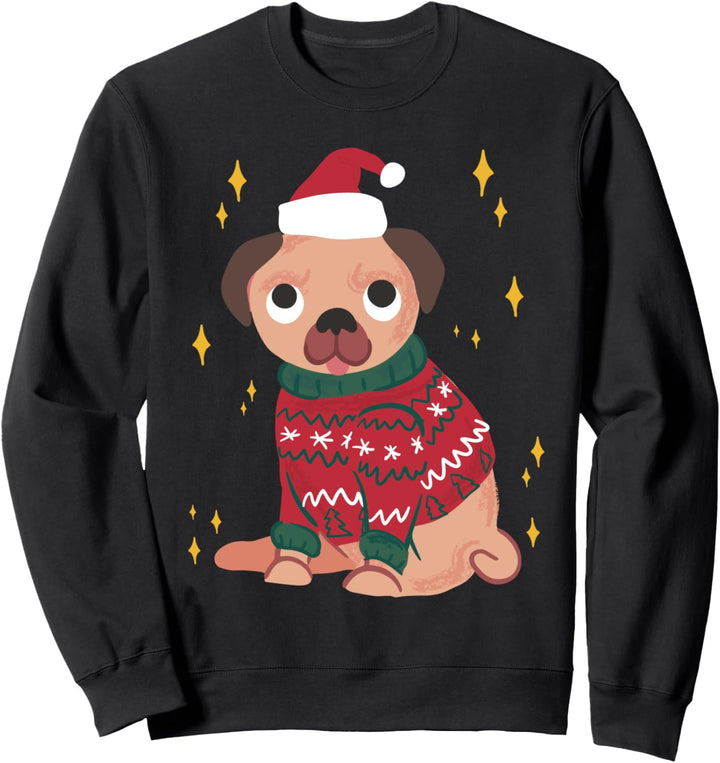 Süsser Weihnachts Mops Pug Weihnachten Ugly Sweater Sweatshirt
