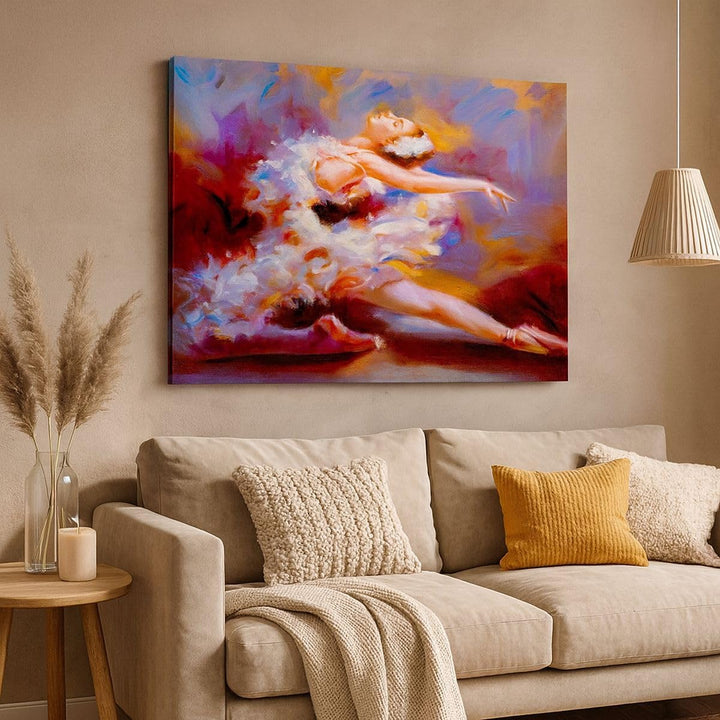 Bilder auf Leinwand Balletttänzer tanzen Leinwandbild mit Rahmen 70x50cm Wandbilder Dekoration Wohnz