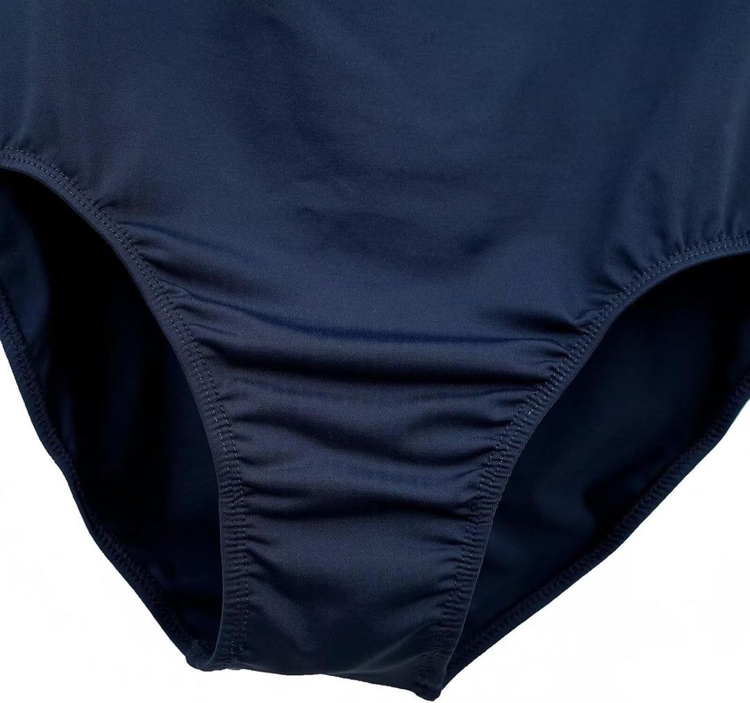 s.lemon Nackennetz Rückenfrei Gymnastik Trikots Ballett Tanz Trikots für Damen,mit BH Pad XS Dunkelb