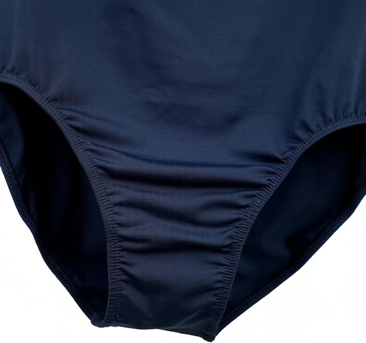 s.lemon Nackennetz Rückenfrei Gymnastik Trikots Ballett Tanz Trikots für Damen,mit BH Pad XS Dunkelb