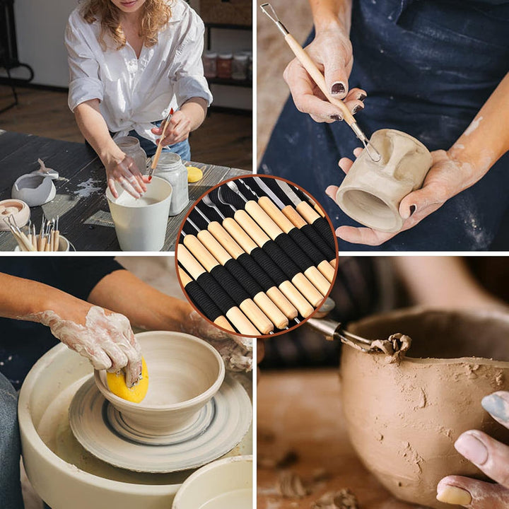 YUTUY Modellierwerkzeug, 62 Stück Carving Tools Clay Keramik Sculpting Ton Werkzeug,Töpferwerkzeug P