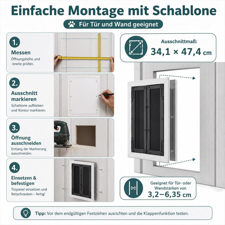 Premium-HundetüR, Aluminium-HaustiertüR Mit Paneelen, HundetüR Mit Automatisch SchliessEnden Magnetk