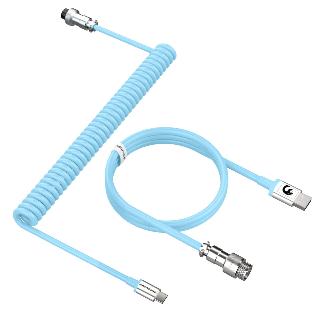 MAMBASNAKE C01 Spiral Tastaturkabel, Pro Custom Coiled USB C Kabel für Mechanische Tastatur, Typ C a