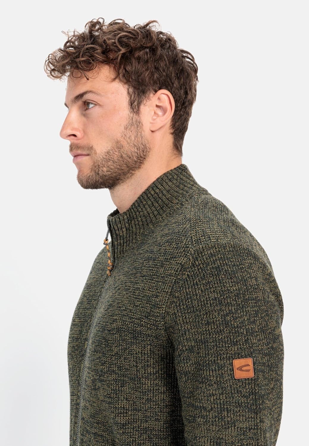 camel active Herren Strickjacke aus einem Soften Baumwollmix 3XL Blattgrün, 3XL Blattgrün