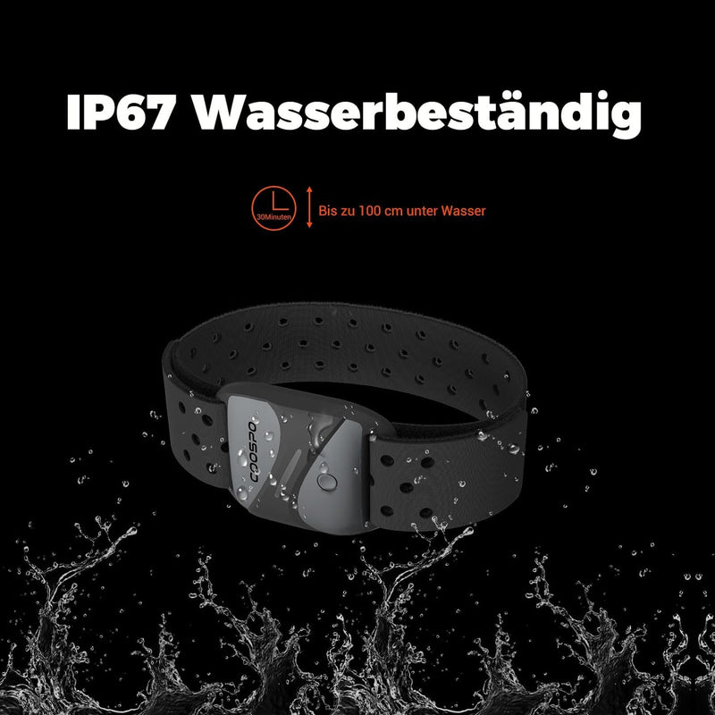 COOSPO HW807 Herzfrequenzmesser Armband Armgurt Bluetooth5.0 ANT+, HRV Herzfrequenz-Trainingsbereich