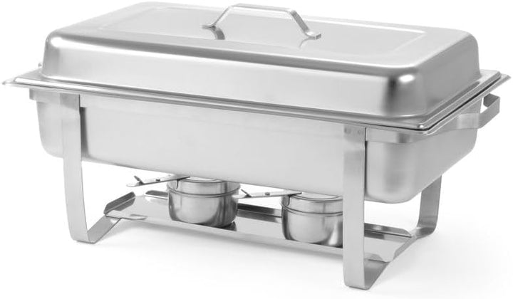 HENDI Chafing Dish 1/1, Gastronorm, mit hochglanzpoliertem, einsteckbarem Deckel. Inkl. Brennpastenb