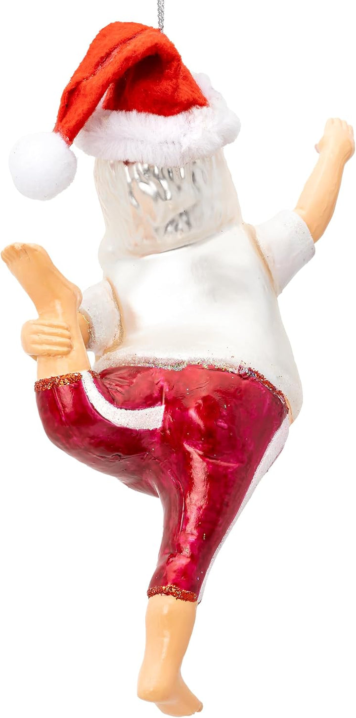 SIKORA Yoga Weihnachtsmann besondere Weihnachtskugel Glas Christbaumschmuck Deko Figur Weihnachten A