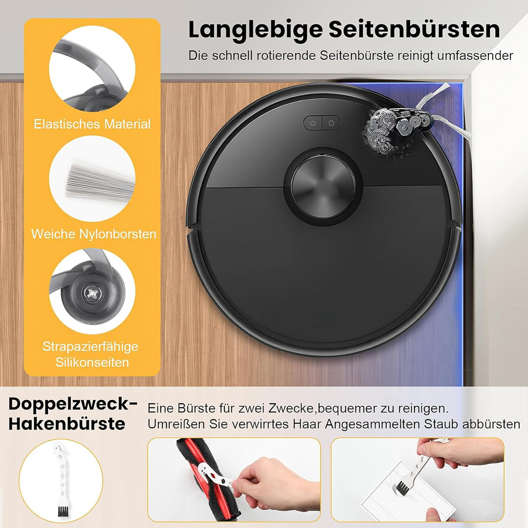 14 Stück Q7 M5 Zubehör für Roborock Q7 M5 / Q7 M5+ / Q7 L5 / Q7 L5+ Saugroboter, 1 Hauptbürste 4 Wis