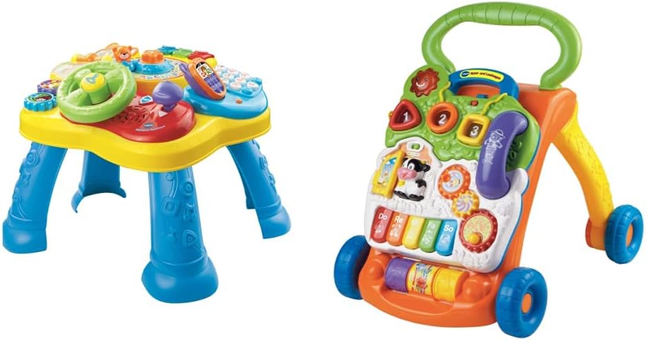 Vtech Baby Abenteuer Spieltisch –12-36 Monaten & Baby Spiel- und Laufwagen – Lauflernwagen mit regul