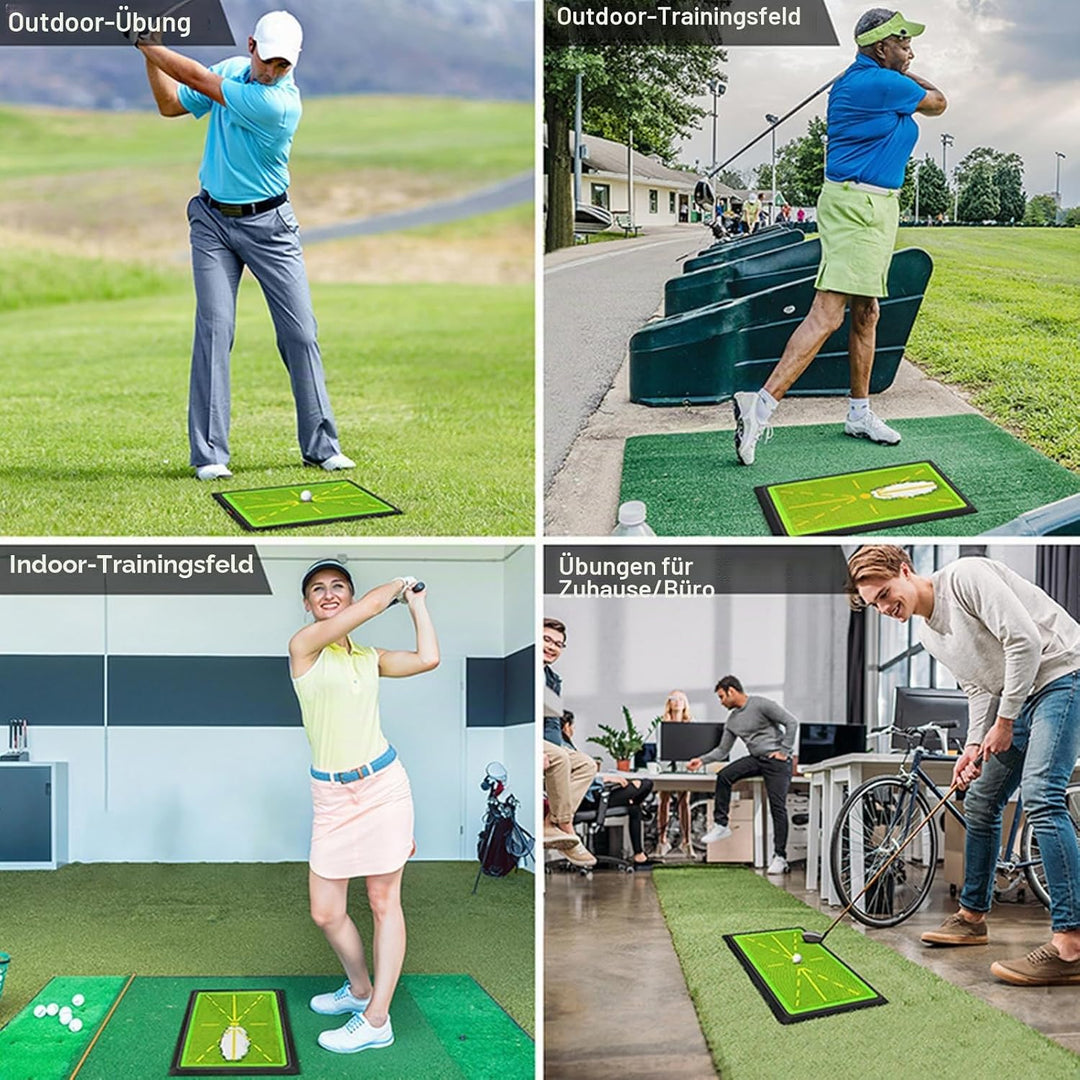 Golf-Schwingmatte – Sofortige Rückkehr | Indoor/Outdoor Trainingsmatte | rutschfeste Unterseite, lan