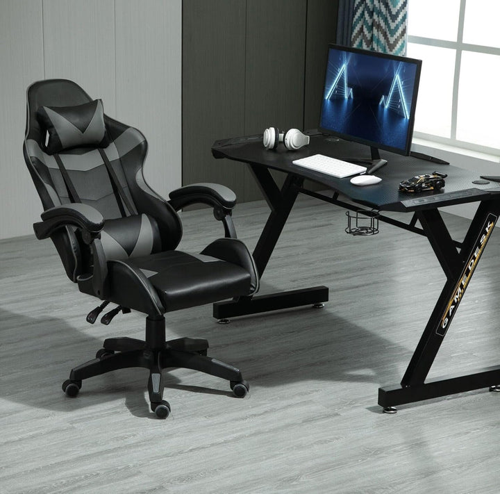 mcc direct Bürostuhl Ergonomisch, Schreibtischstuhl, Drehstuhl, Gaming Sessel, Gamingstuhl (Grau), G