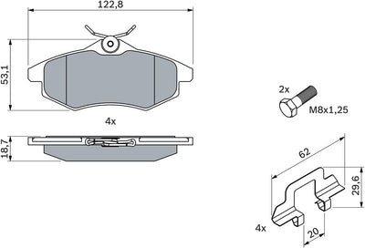 Bosch BP1309 Bremsbeläge - Vorderachse - ECE-R90 Zertifizierung - vier Bremsbeläge pro Set