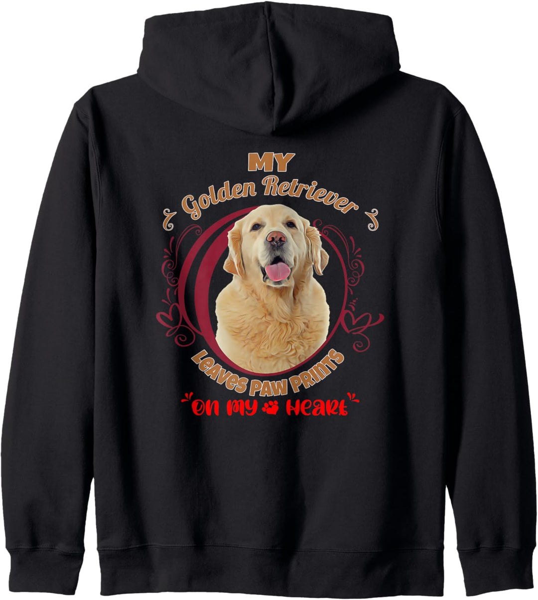Golden Retriever Hundebesitzer Paw Prints On My Heart Kapuzenjacke