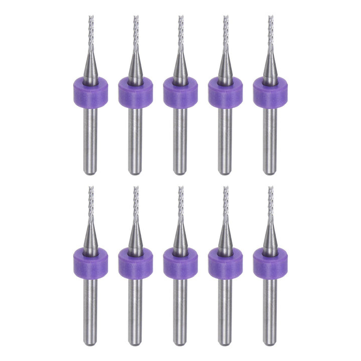 QUARKZMAN 10 Stück Hartmetallfräser 1.2mm Schaft mit Zentrierring , 6-Flöten CNC Fräser für Edelstah