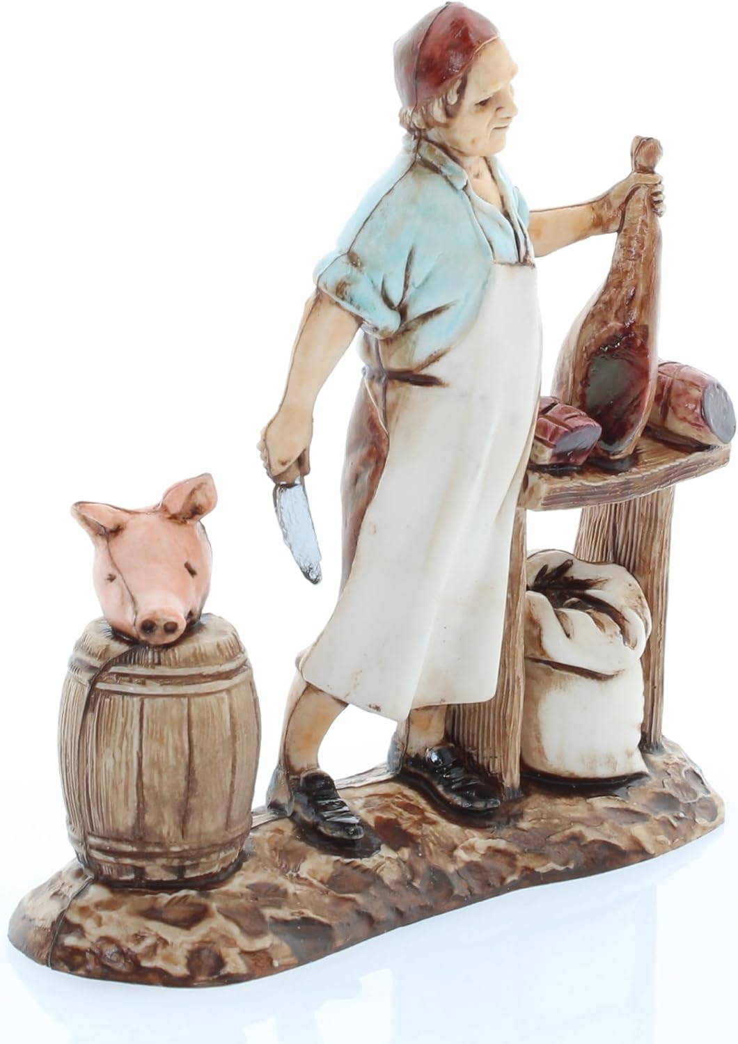 Moranduzzo Metzger für 8 cm Krippe – COMPACT 8 – Massstab 1:22 – Unzerstörbare Handbemalte Figur, St