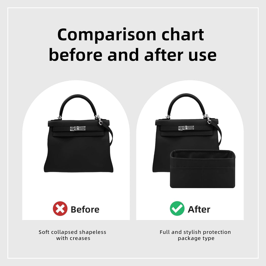 DGAZ Seide Tasche Organizer Einsatz, Organizer Innentaschen für Kelly Pochette/Mini/25/28/32/35, Tas