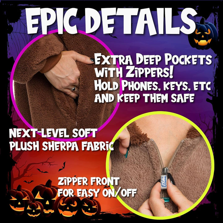 Funziez! Sherpa Bear Erwachsene Onesie Tier Halloween Kostüm Plüsch Teddy Einteiler Cosplay Anzug fü