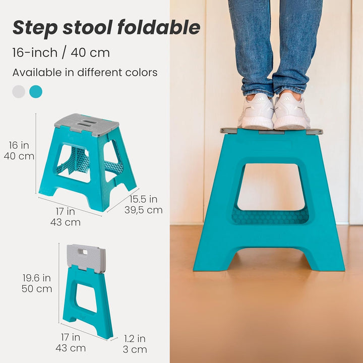 VIGAR Klapphocker - kompakte Ausführung - 40 cm hoch - belastbar bis 150 kg - 80% recycelter Kunstst