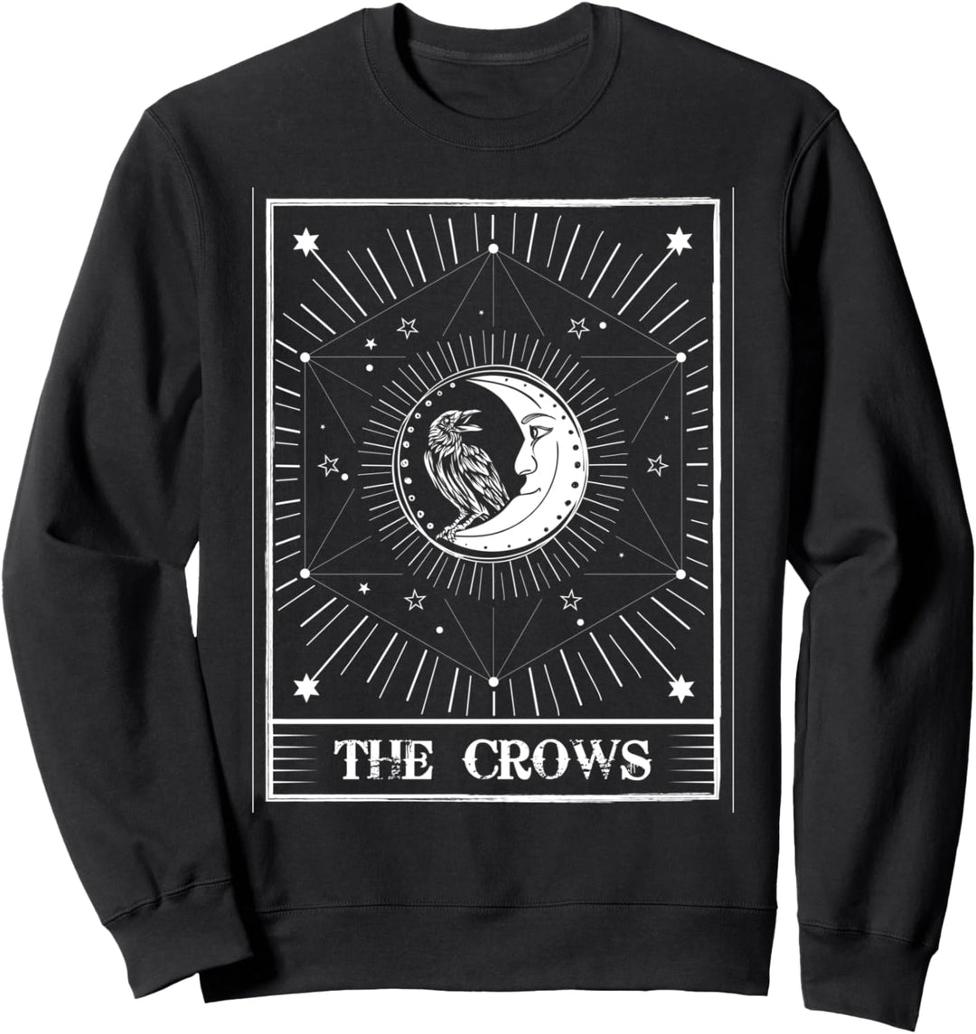 Tarot Card Moon Krähe Rabe Wahrsager Sweatshirt
