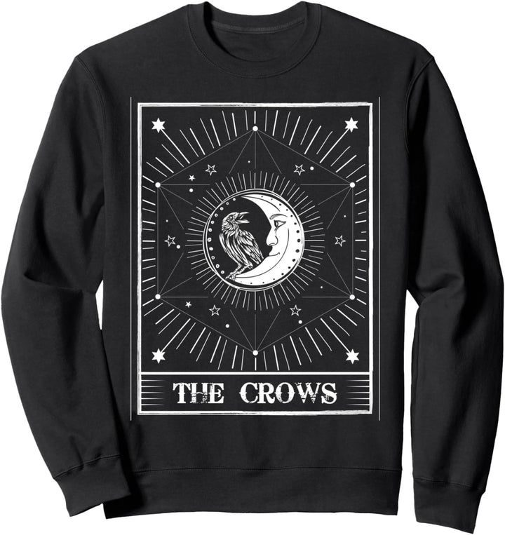 Tarot Card Moon Krähe Rabe Wahrsager Sweatshirt