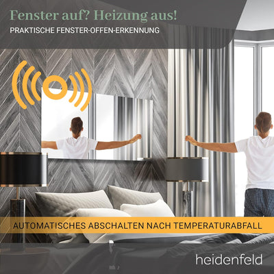 Heidenfeld Heizspiegel HF-HS100 | 𝟭𝟬 𝐉𝐀𝐇𝐑𝐄 𝐆𝐀𝐑𝐀𝐍𝐓𝐈𝐄 - 600 Watt - App Steuerung - 8-16 m² - Infraroth