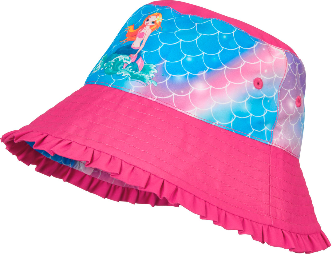 Playshoes Mädchen UV-Schutz Sonnenhut Bademütze Kopfbedeckung, Meerjungfrau, 55cm