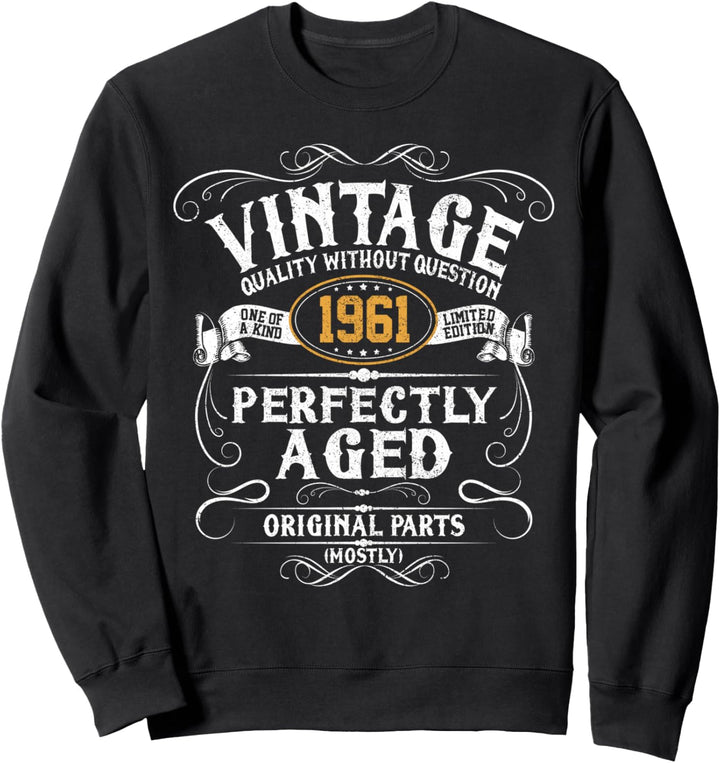 60. Geburtstag Geschenk 60 Jahre Lustig Vintage 1961 Original Teile Sweatshirt