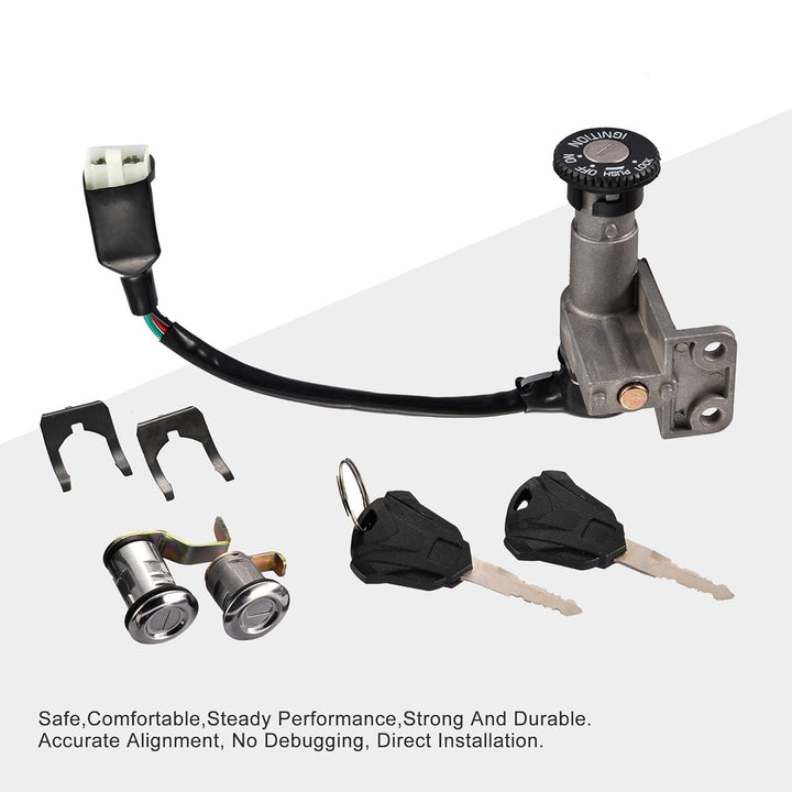 GOOFIT Schloss set Zündschloss Kit Ersatz für GY6 49cc 50cc Chinese Moped Scooter Jonway 50QT-21