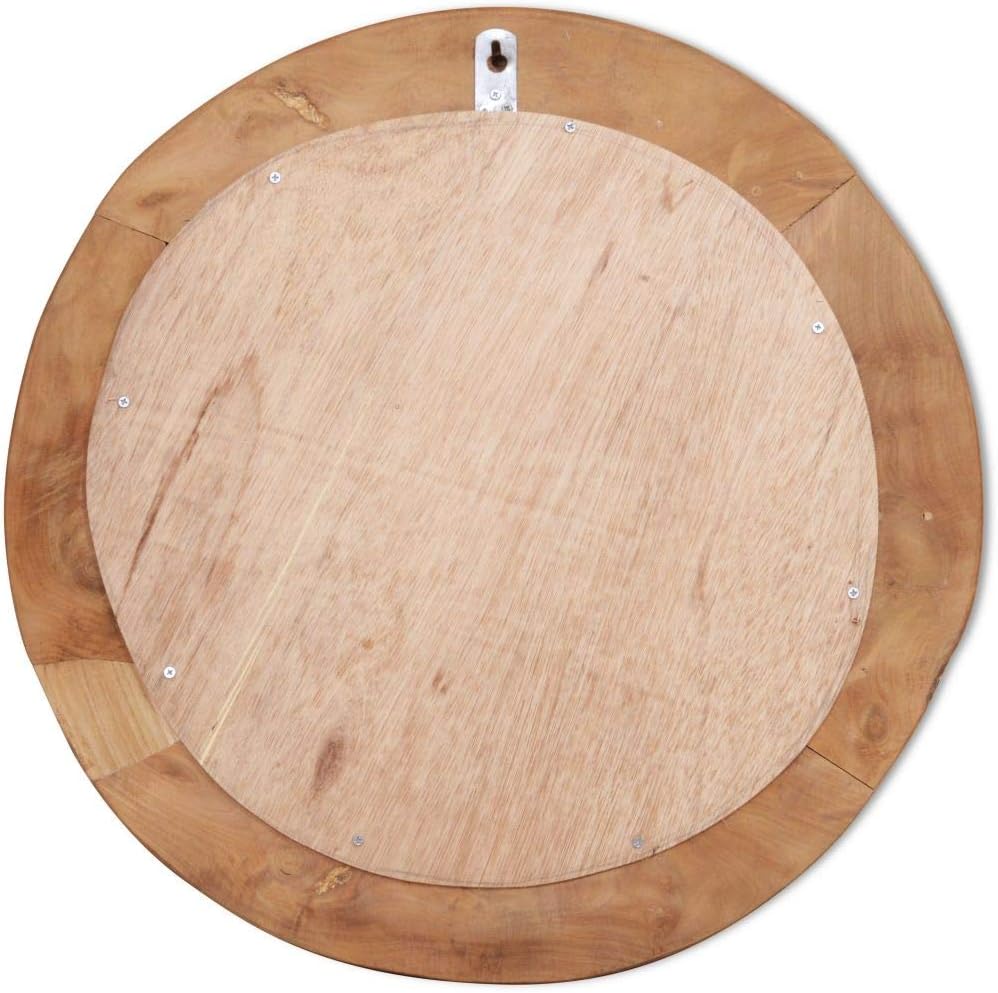 Wandspiegel Teak Spiegel Holzrahmen Wanddekoration Badspiegel mit Massivholz-Rahmen aus Teakholz Nat