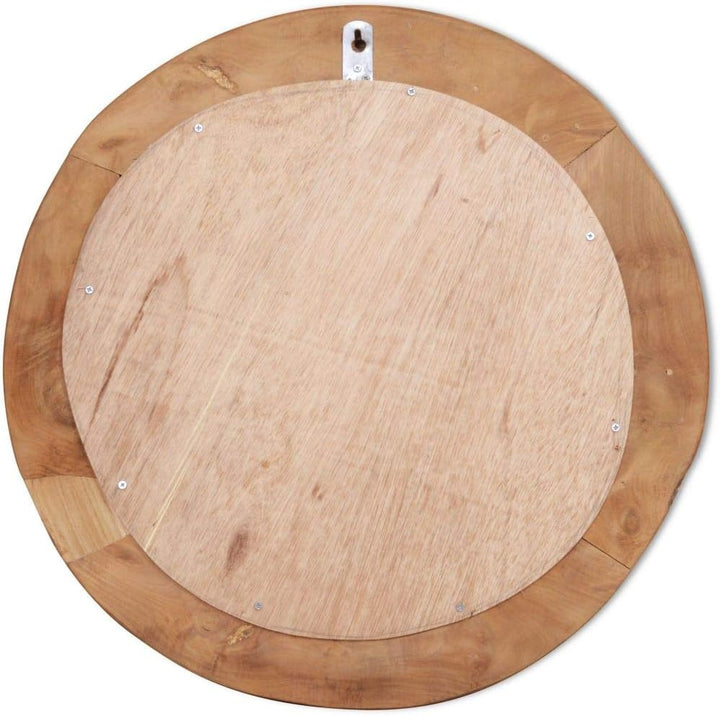 Wandspiegel Teak Spiegel Holzrahmen Wanddekoration Badspiegel mit Massivholz-Rahmen aus Teakholz Nat