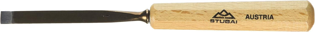 STUBAI Stemmeisen Stechbeitel Serie 52 - Form 1 | Gerades Balleisen 8 mm, mit Holzgriff, für glatte