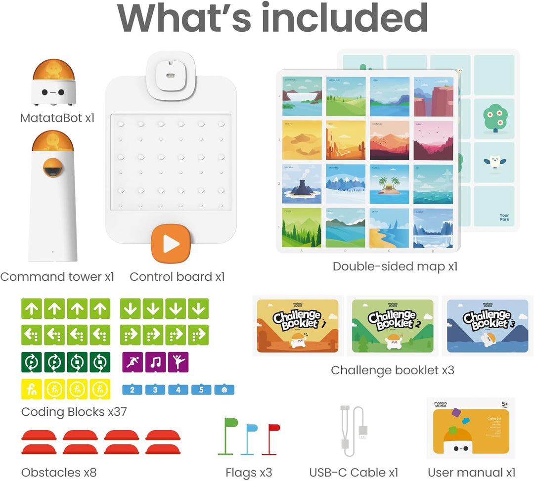 MatataStudio Coding Set Programmierbar Roboter Spielzeug für Kinder ab 4-10 Jahren Elektronische Cod