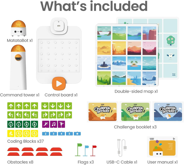 MatataStudio Coding Set Programmierbar Roboter Spielzeug für Kinder ab 4-10 Jahren Elektronische Cod
