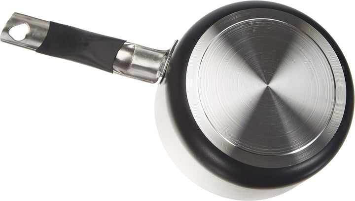 Pentole Agnelli Alblack Topf, hoch, Aluminium, 3 mm dick, mit rundem Griff aus Edelstahl Cool, Schwa