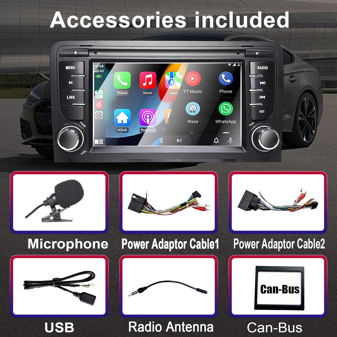 Liulbobu Autoradio für Audi A3 2003–2012, S3 2006–2012, RS3 2011–2012 Kompatibel Carplay Android Aut