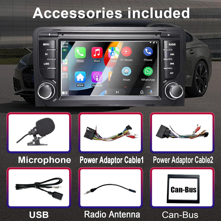 Liulbobu Autoradio für Audi A3 2003–2012, S3 2006–2012, RS3 2011–2012 Kompatibel Carplay Android Aut
