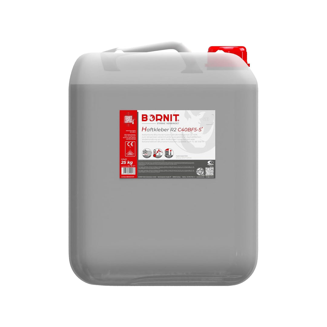 BORNIT Haftkleber R2 C40BF5-S, 25 kg Kationische Bitumenemulsion für Asphaltflächen, hohe Haftkraft,