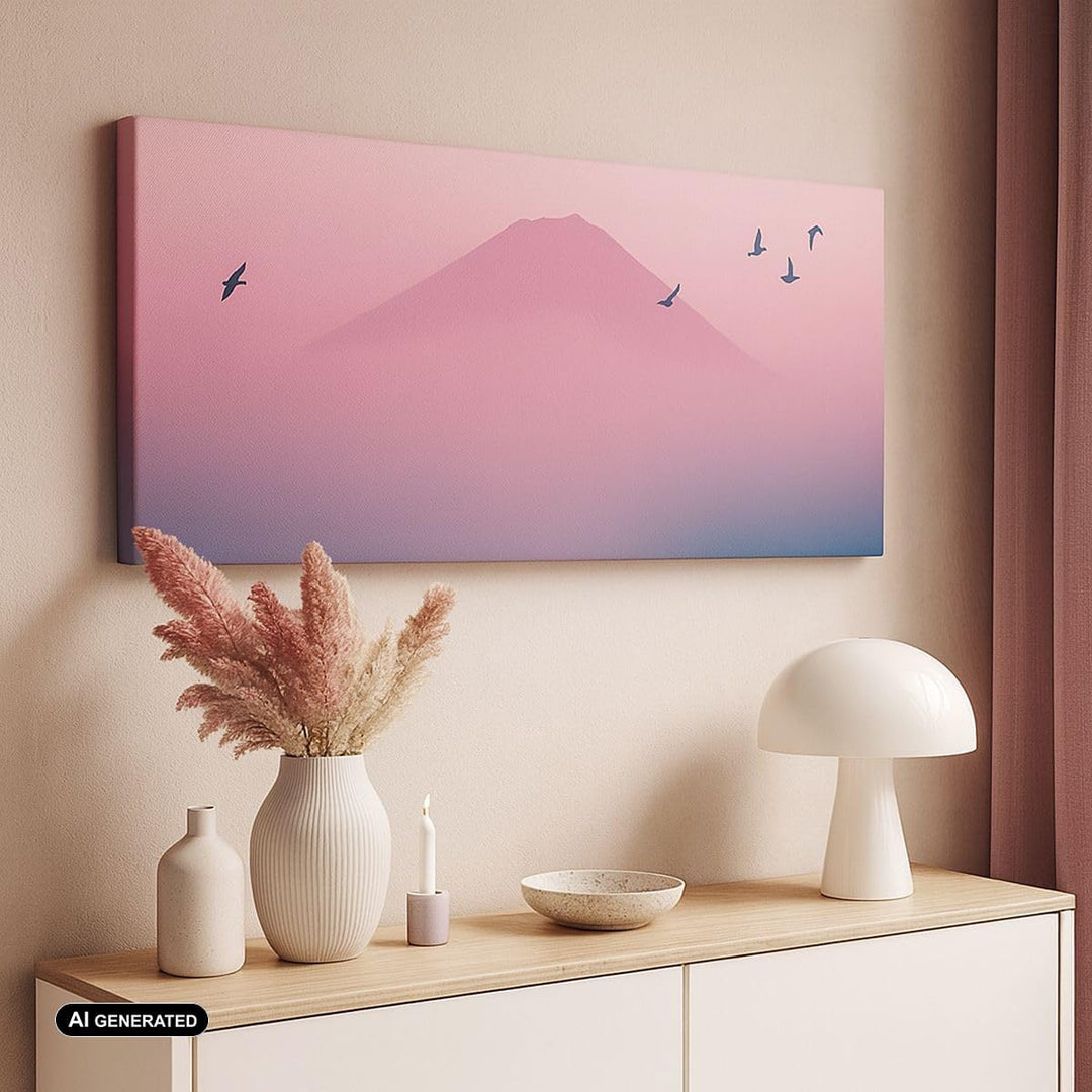 Wandbilder Dekoration Wohnzimmer Vulkan Vogel Natur Panorama Bilder auf Leinwand 120x50cm Leinwandbi