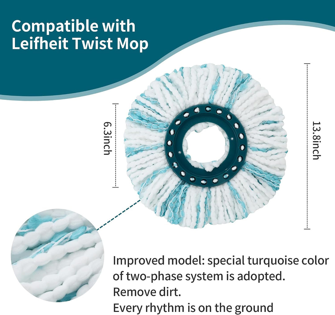 4 Stück Bodenwischer Ersatzbezug für Leifheit Clean Twist Disc Mop Micro, für Leifheit Bodenwischer