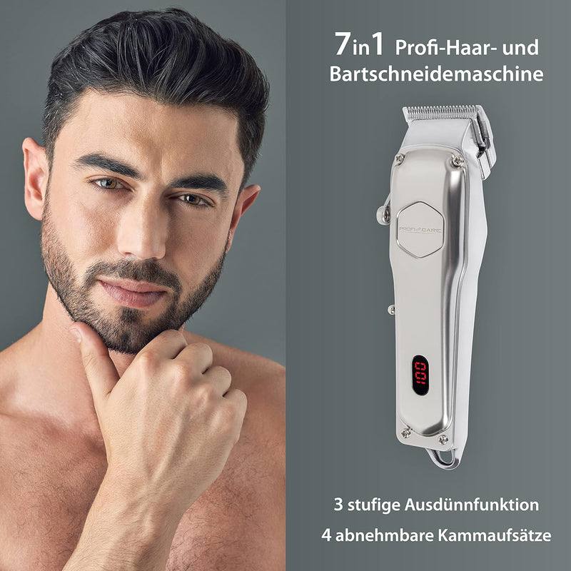 ProfiCare® Haarschneidemaschine u. Bartschneider Herren, Haarschneidemaschine Profi mit 4 abnehmbare